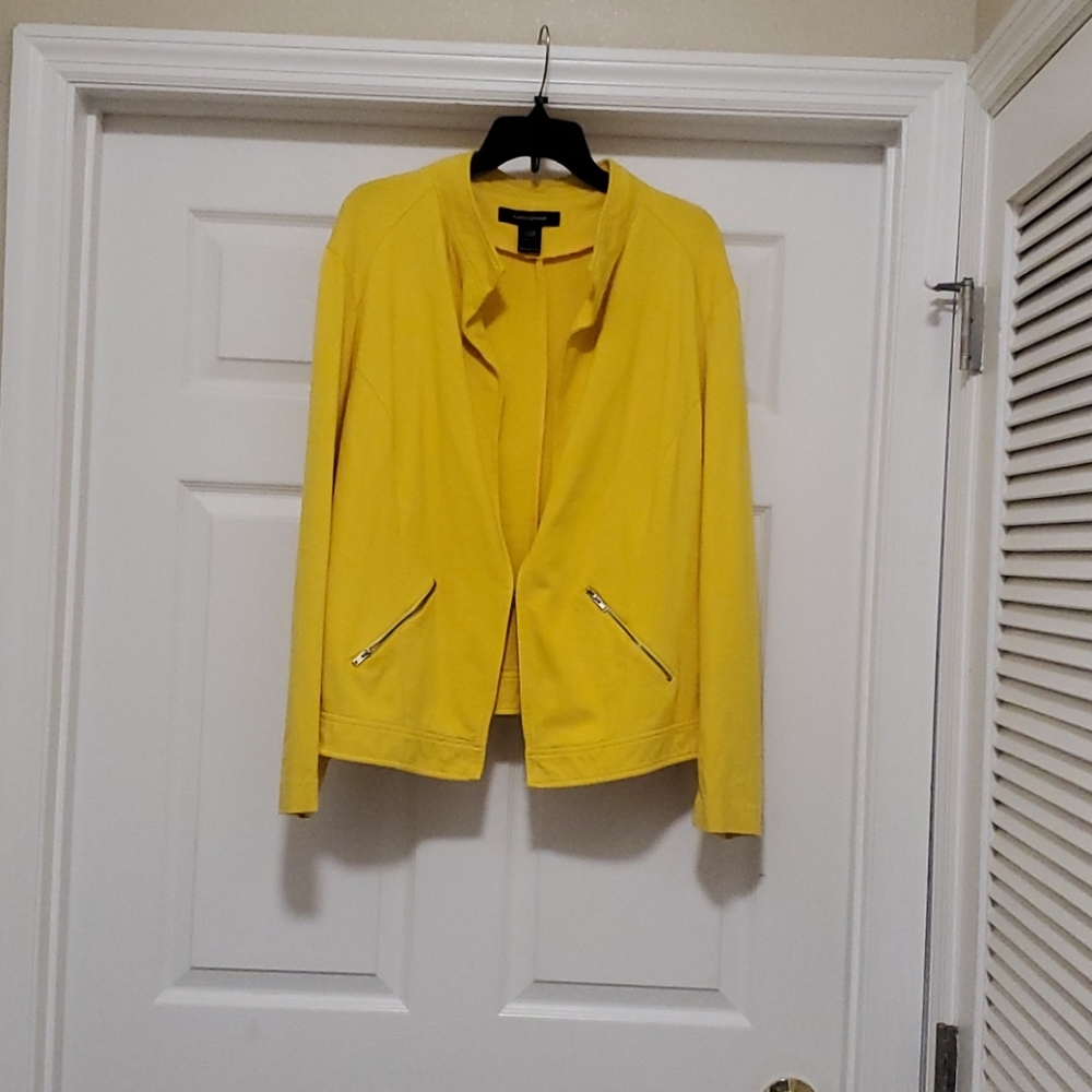 Ashley Stewart yellow zip up jacket